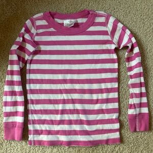 Hanna Andersson pajamas Pink and White Striped Long Sleeve